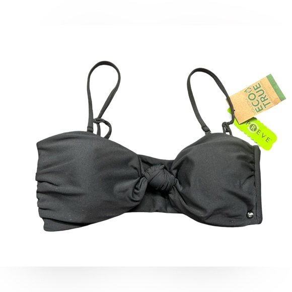 VOLCOM eco friendly black simply seamless tube bikini swim top size M NWT - Picture 2 of 6